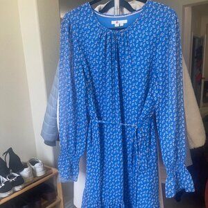 Boden Blue with Delicate Petals Chiffon Dress